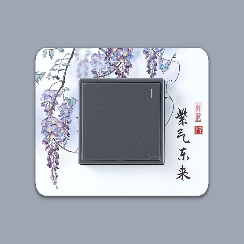 现代中式亚克力电源插座墙贴家用粘贴开关保护套件