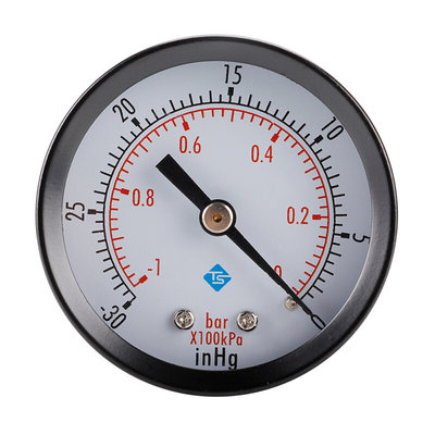 气压表油压表50mm直径1/4BSPT真空压力表0～-30inHg 0～-1bar