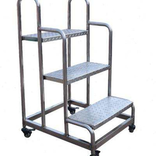 多用带不锈钢超市滑轮家用梯梯凳梯子可移动凳子工业登高梯外室w.