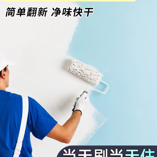 自刷室内家用白色水性漆黑色墙漆粉刷涂料油漆墙面内墙乳胶漆小桶