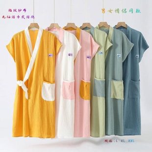 吸水裹新款 浴袍纯棉薄可全棉女大人浴裙2024纱布浴巾家用穿夏季 可