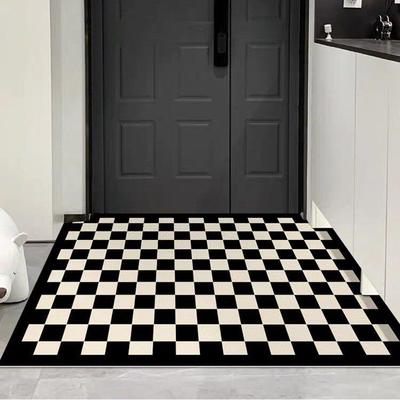 轻型豪华棋盘棋盘入口地垫皮革防滑门垫家用防水免洗入口可切割地