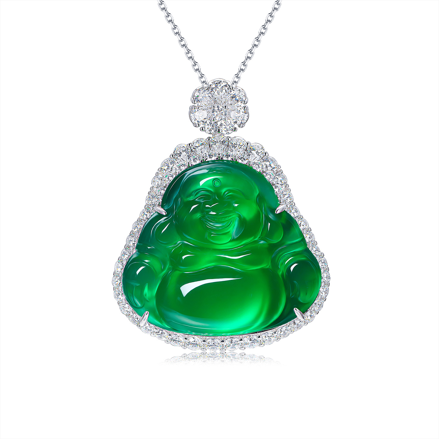 AILEQ帝王绿大佛公吊坠玉髓玛瑙