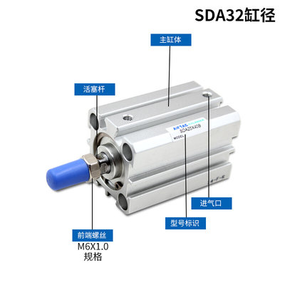 AirTAC亚德客薄型气缸SDA32X30 SDA32X30B SDA32X30S SDA32X30SB