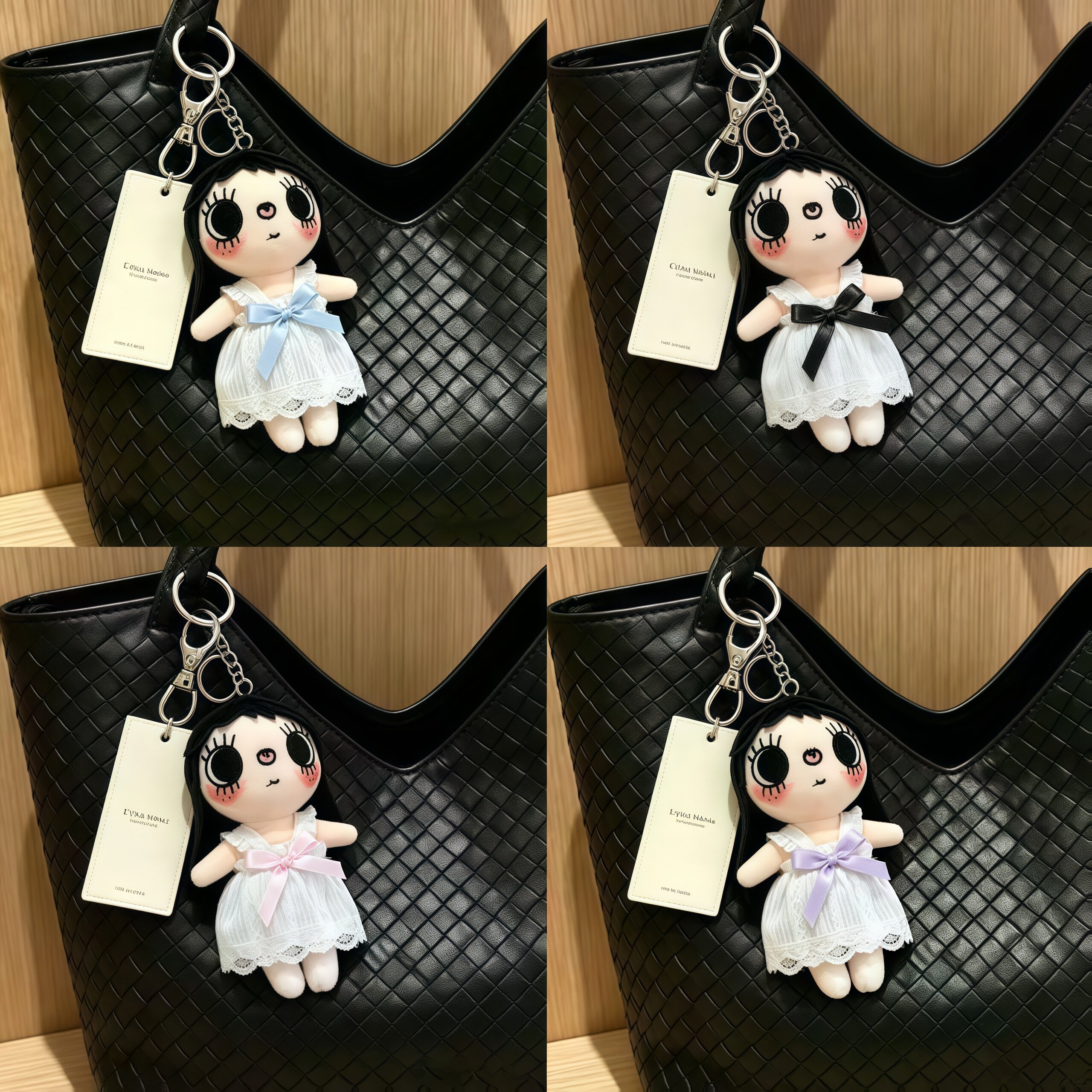 可爱小玉漫画毛绒娃衣蝴蝶结白裙