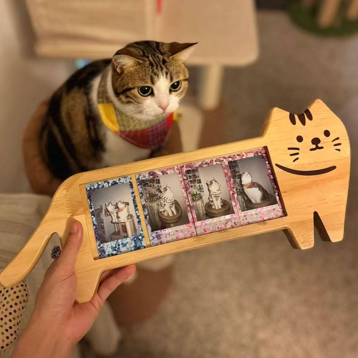 小猫咪相框可爱卡通照片收纳框