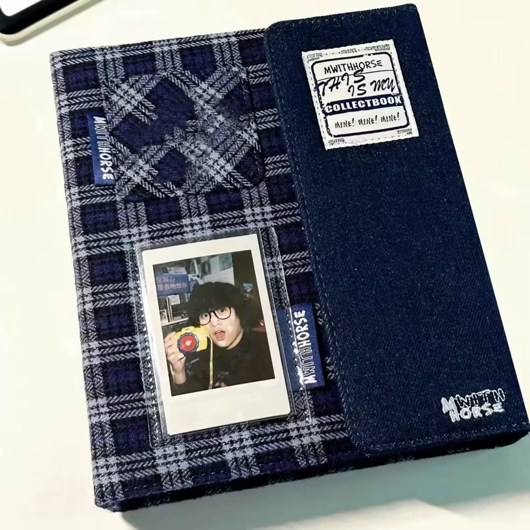小红书同款深蓝格纹四宫格相册