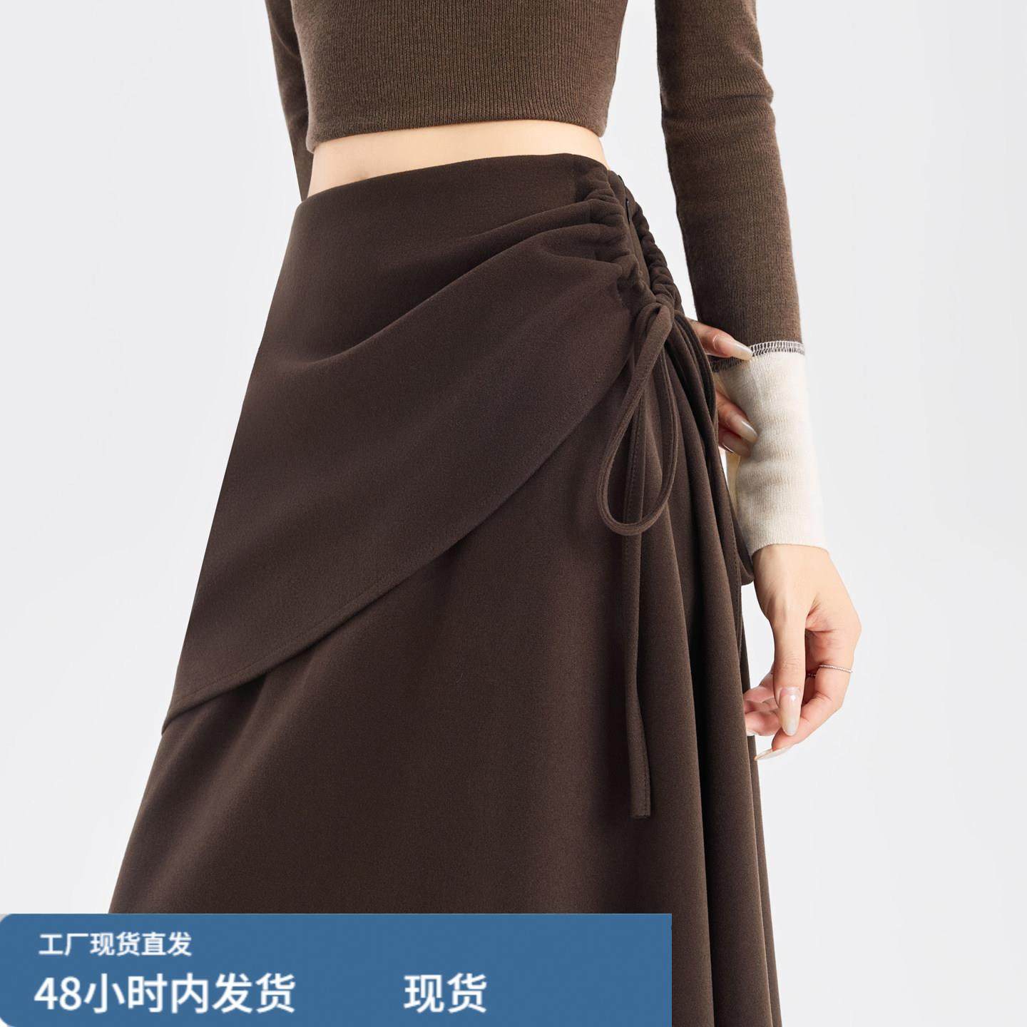 美拉德加厚毛呢半身裙女冬季老钱风辣妹a字长裙不规则大摆伞裙子,运动/瑜伽/健身/球迷用品,瑜伽短裙,淘宝优惠券,粉丝福利购,淘宝优惠卷