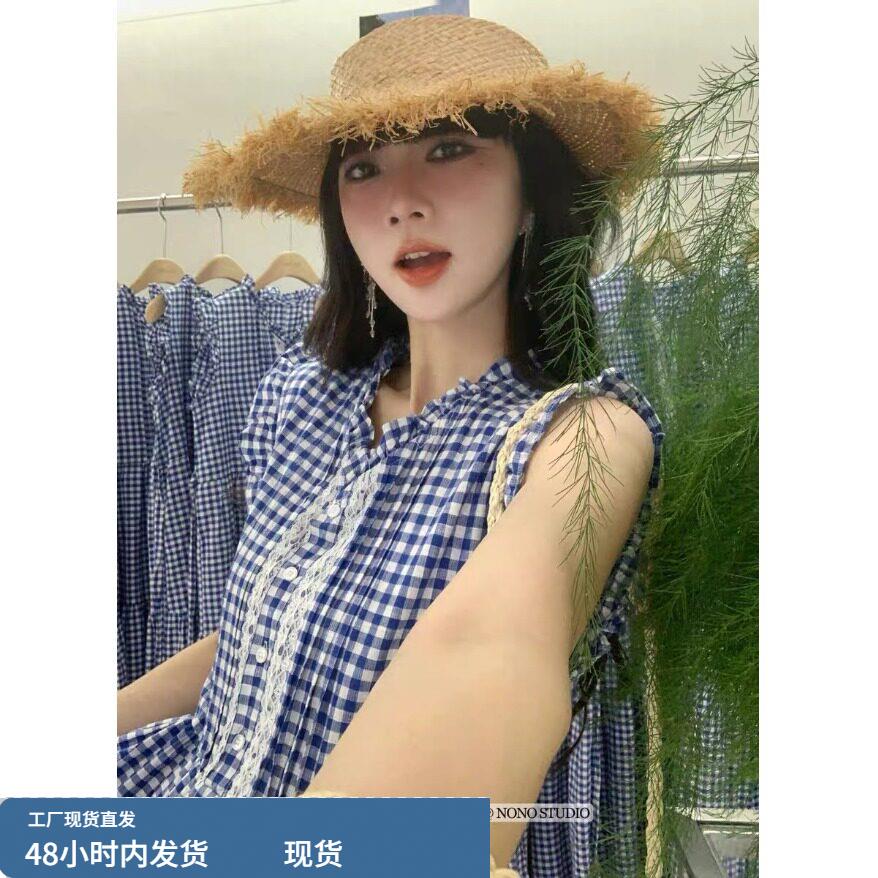 孕妇装春夏季新款度假风格纹蕾丝木耳边压褶绑带小飞袖显瘦连衣裙
