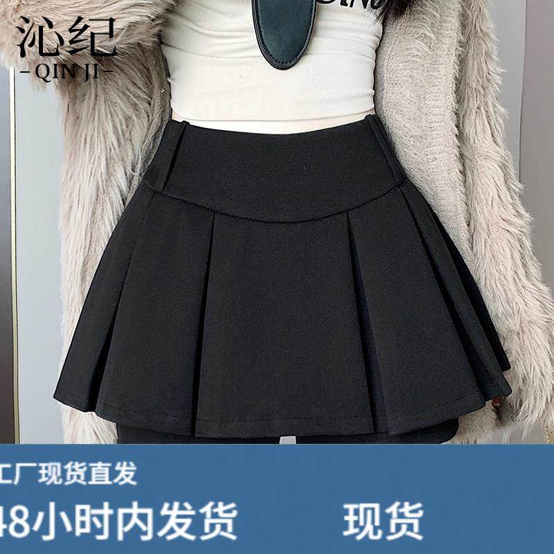 时尚加厚毛呢半身裙女2026春季新款小个子高腰显瘦防走光百褶裙裤,运动/瑜伽/健身/球迷用品,瑜伽短裙,淘宝优惠券,粉丝福利购,淘宝优惠卷