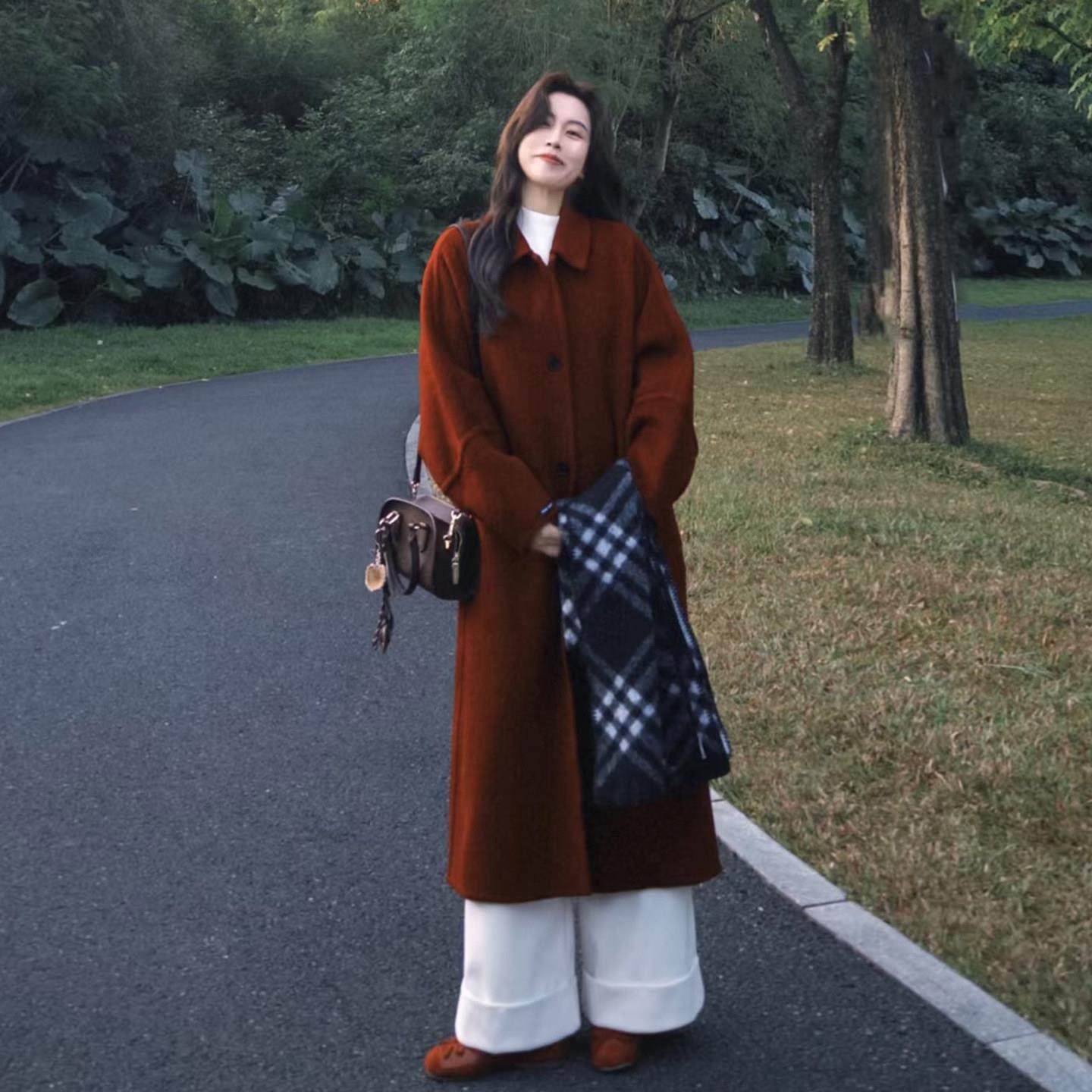 新年战袍酒红色毛呢外套女冬季新款小个子中长款宽松显瘦呢子大衣,运动/瑜伽/健身/球迷用品,广场舞套装,淘宝优惠券,粉丝福利购,淘宝优惠卷