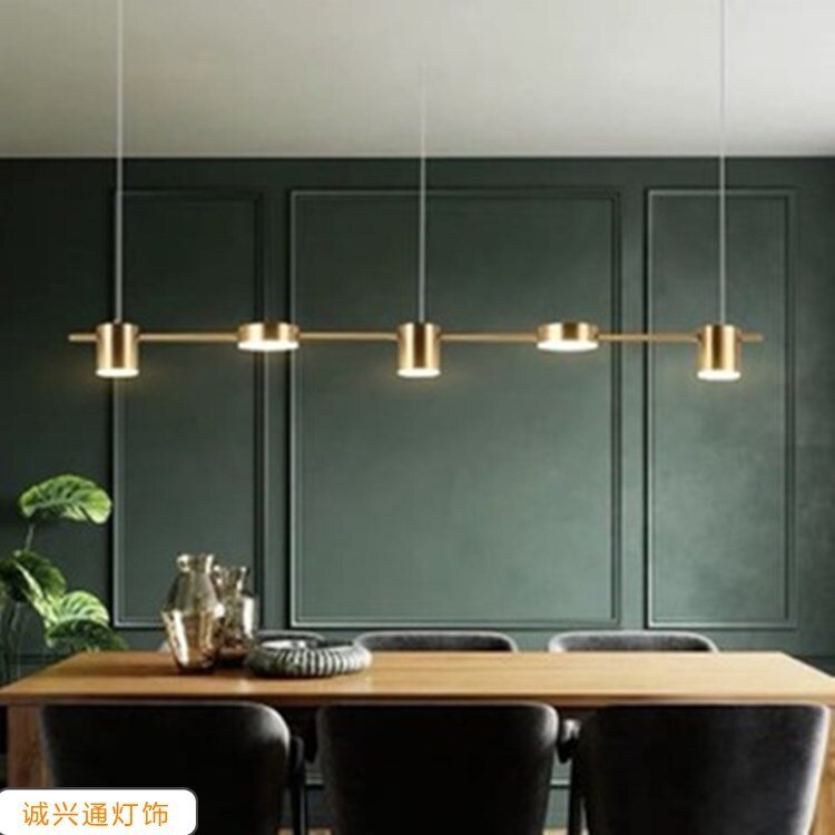 北欧现代简约餐厅灯三头长条极简设计师灯具吧台餐桌饭厅创意吊灯