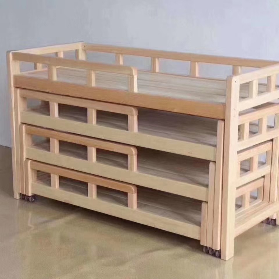 儿园床午睡三层四层推拉床实木抽屉式拖拉床多层午休午托床