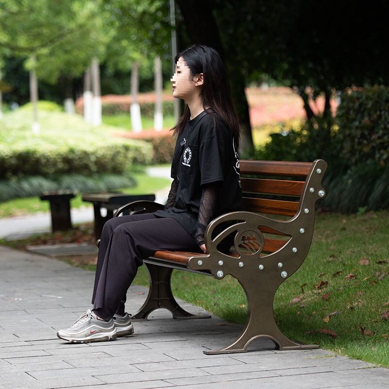 公园椅户外长椅休闲椅铝合金公共座椅长条凳靠背排椅庭院椅子