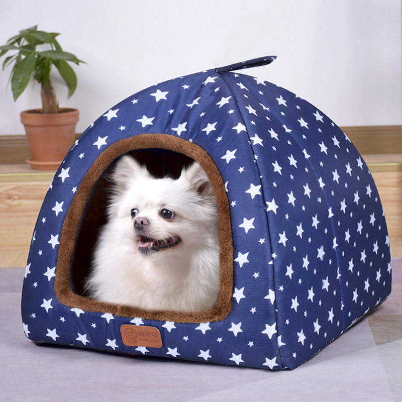 宠物狗窝房子型小型犬泰迪四季通用猫窝封闭式狗屋冬天保暖可拆洗