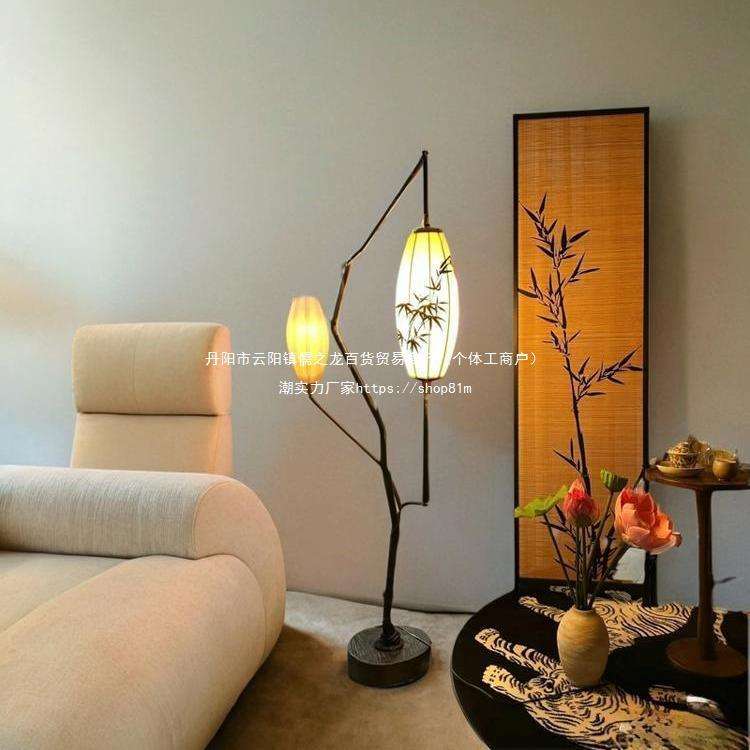 灯架树枝网红原木客厅艺术室内装饰枯木树干鸟站古风落地灯