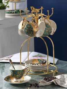 轻奢ins风骨瓷咖啡杯套装 小奢华精致下午茶茶具高档杯子陶瓷 英式