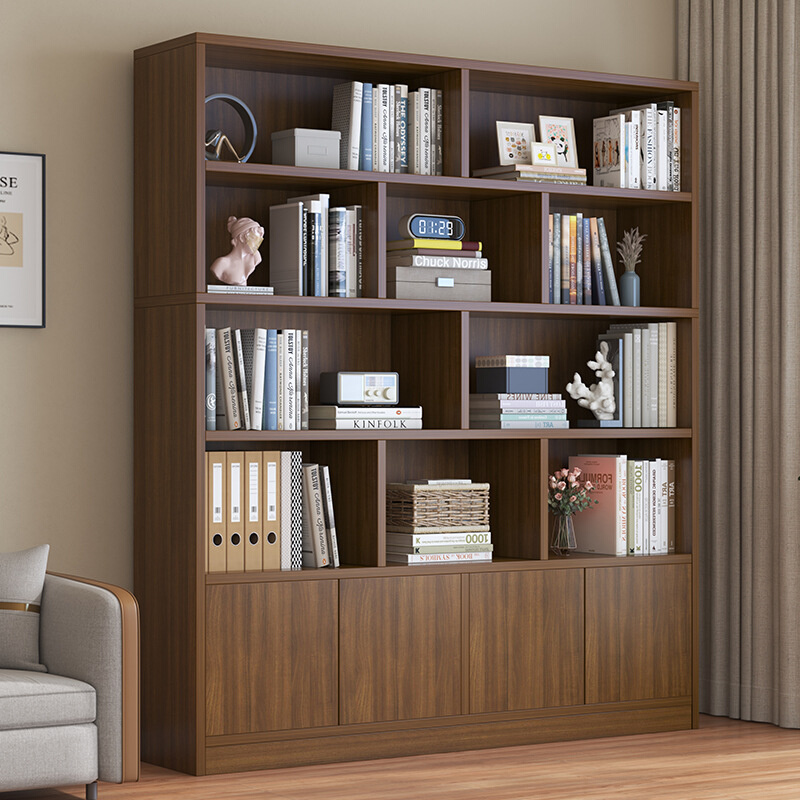 书房书柜带门客厅靠墙书架简约落地置物柜大容量多层收纳储物柜子