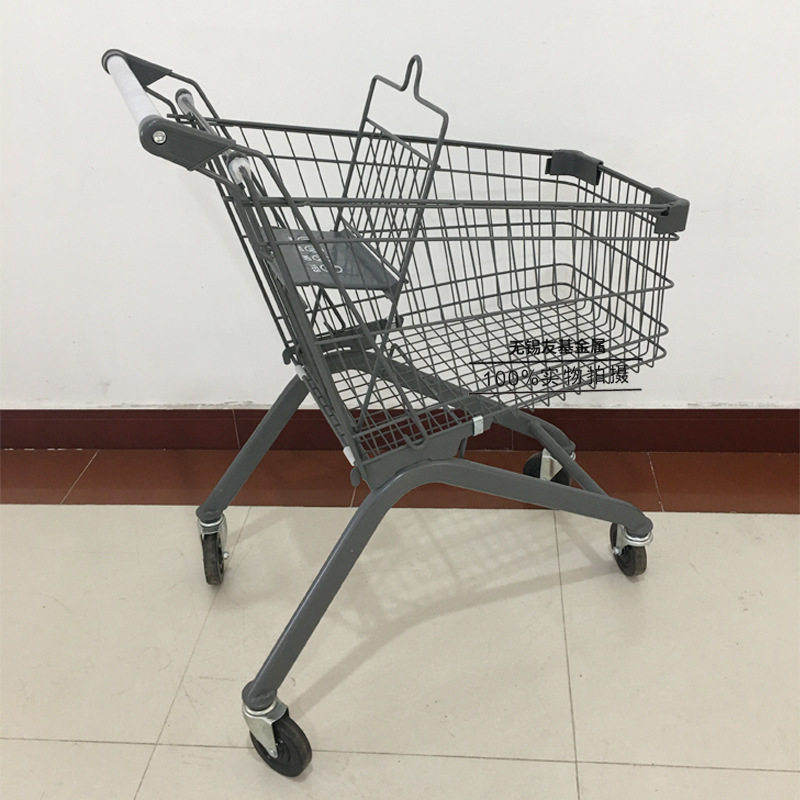 超市购物车手推车 金属灰色便利店商场人字形欧式仓库理货手推X20