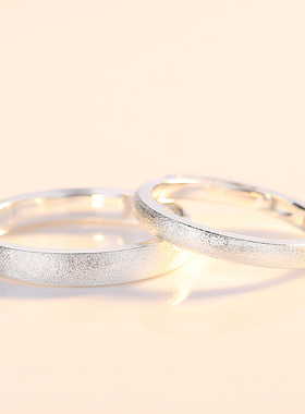 小众设计纯银戒指女食指情侣对戒个性时尚男士尾戒潮定制刻字礼物