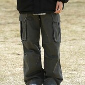 TIP 日系复古阔腿直筒工装 裤 弎狸 男女学生休闲百搭多口袋长裤 潮