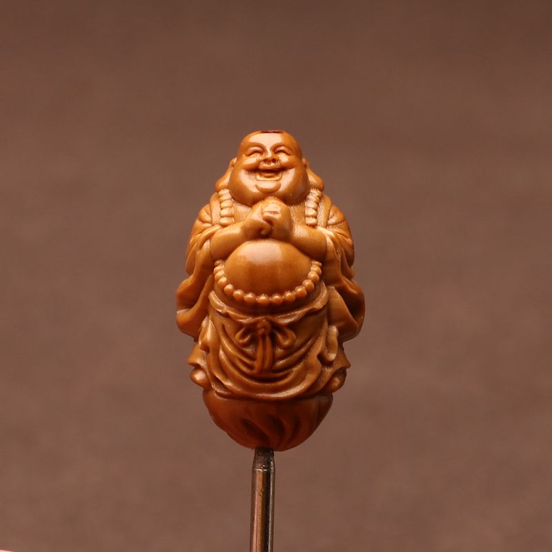 一心开心弥勒 瑞兽九龙 单w籽老油核背云吊坠手串挂件文玩配项链