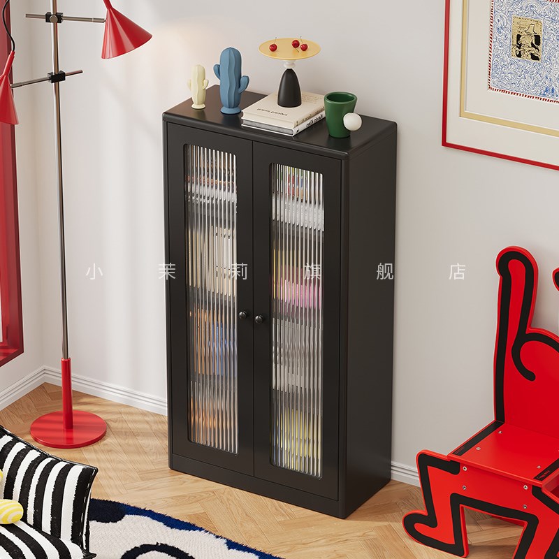 钢制书架带门儿童书柜客厅储物柜一体靠墙落地置物架收纳柜无甲醛