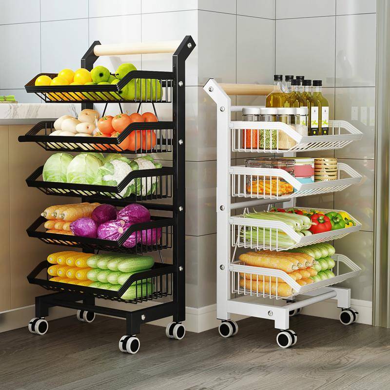 厨房蔬菜置物架落地多层果蔬放菜架子多功能家用菜篮子储物收纳筐