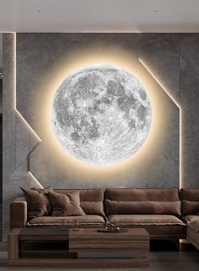 月球行星ledi灯画北欧入户玄关装饰画高级感客厅餐厅挂画发光壁画