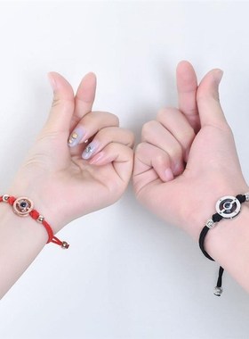 情侣手链一对感应震动情侣手环感应网红情侣感应手链爱的记忆手绳