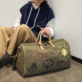 大容量短途旅行包收纳袋个性 手提斜挎行李包帆布包男女运动健身包