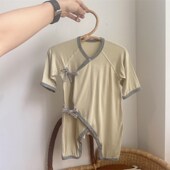 a类新生婴儿儿衣服超薄夏装 0一3D月夏天连体衣男女宝宝无骨空调服