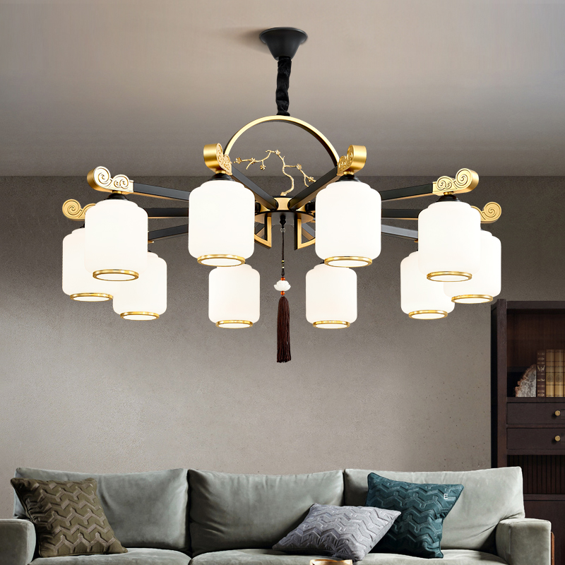 客厅吊灯新中式灯具2023年新款现代简约大气别墅主灯包厢餐厅吊灯