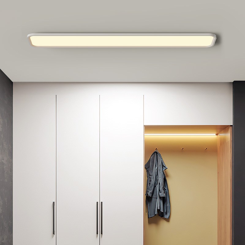 轻奢风办公室超薄吸顶灯现代简约LED长条灯方形阳台走Z廊过道灯具