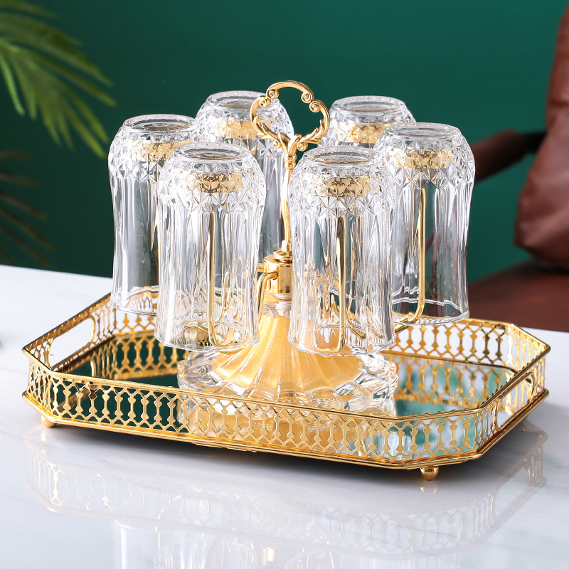 创意水杯杯架倒挂置物架玻璃杯茶杯子欧式客厅家用沥水架收纳托盘