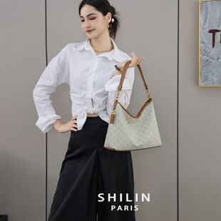 施琳2025新款女包高级感老花托特腋下包休闲购物袋百搭单肩斜挎包