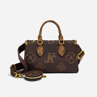 轻奢小众包包女式2025新款老花双面拼色托 托特小包百搭单价斜挎