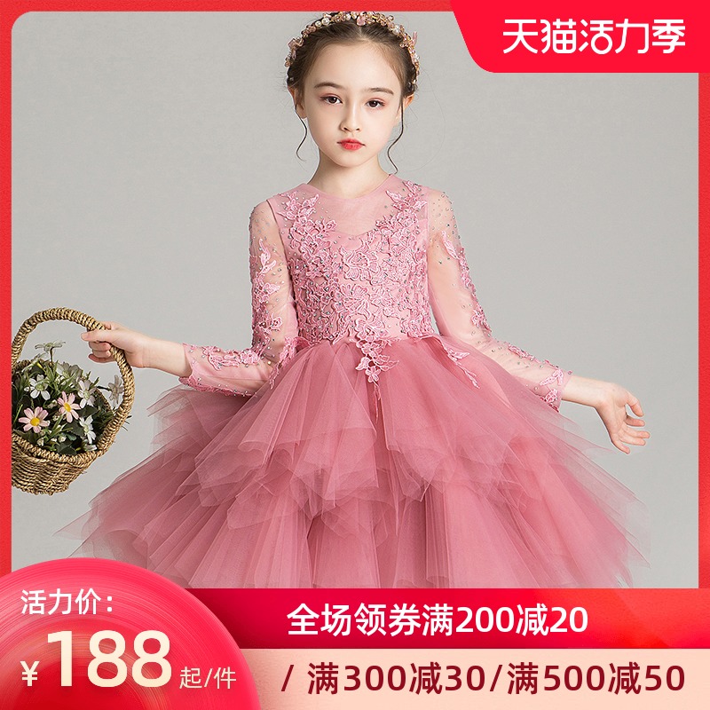 女童礼服裙花童公主裙蓬蓬纱儿童洋气婚纱礼服P小女孩主持人演出