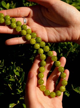 【青提】小众设计葡萄绿天然石串珠项链手链高级感颈链新中式颈链