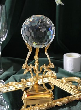 欧式轻奢水晶球摆件客厅玄关电视柜酒柜装饰品乔迁新居礼品奢华