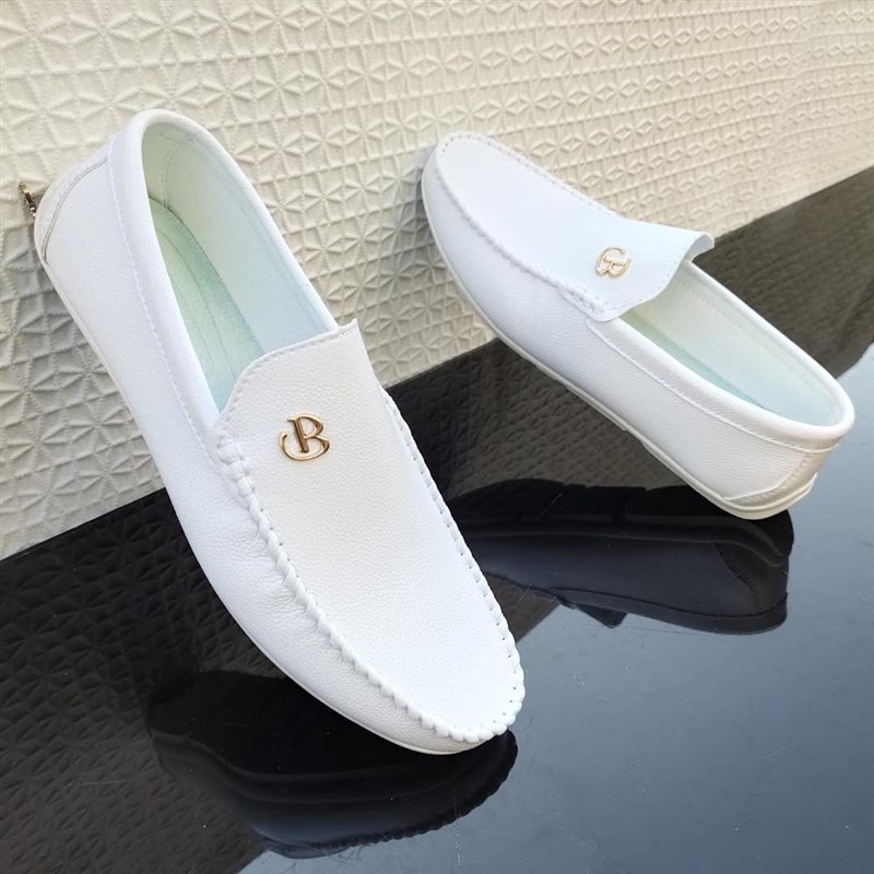 白色豆豆鞋男真皮春季男鞋青年懒人白色男士休闲皮鞋韩版潮流透气