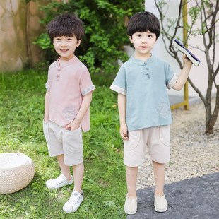 男童夏装c礼f服汉服儿童改良薄款民族风刺绣唐装夏天男宝宝汉服套