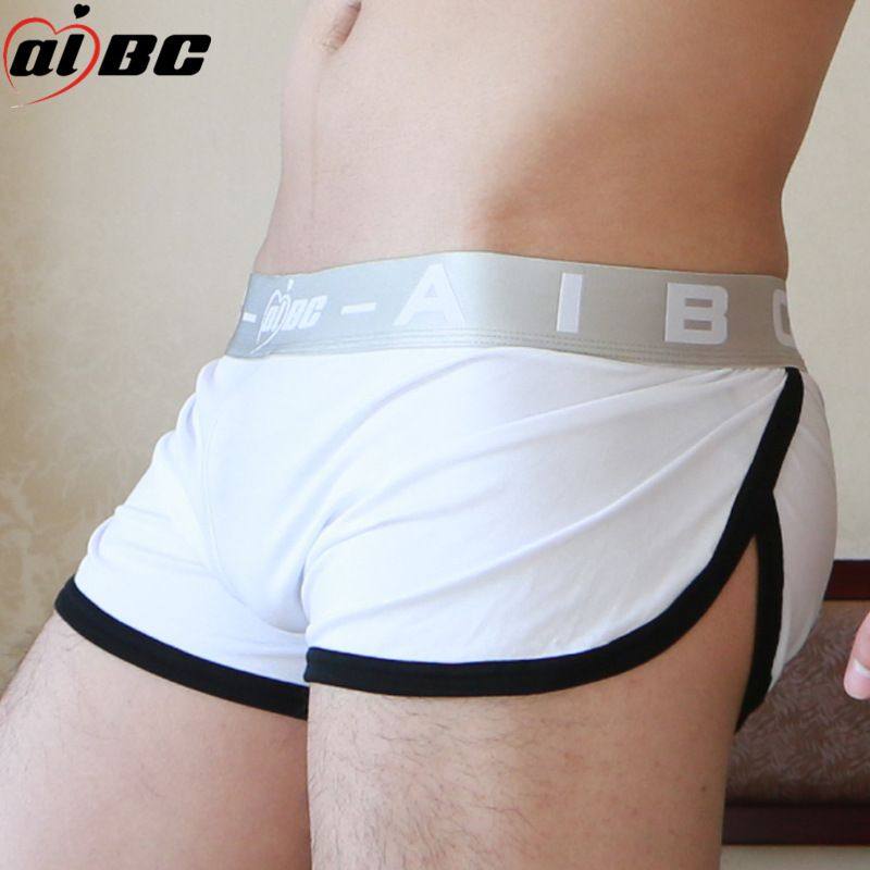 AIBC 男士短裤家居裤休闲棉银色腰带开叉舒适性感型男内裤A010-DK,女士内衣/男士内衣/家居服,男三角内裤,淘宝优惠券,粉丝福利购,淘宝优惠卷