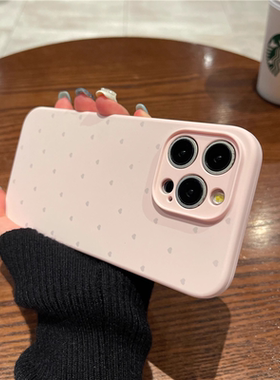 ins爱心粉白色适用iPhone17promax手机壳液态硅胶苹果16新款情侣15全包防摔17小众高级感13promax男女保护套
