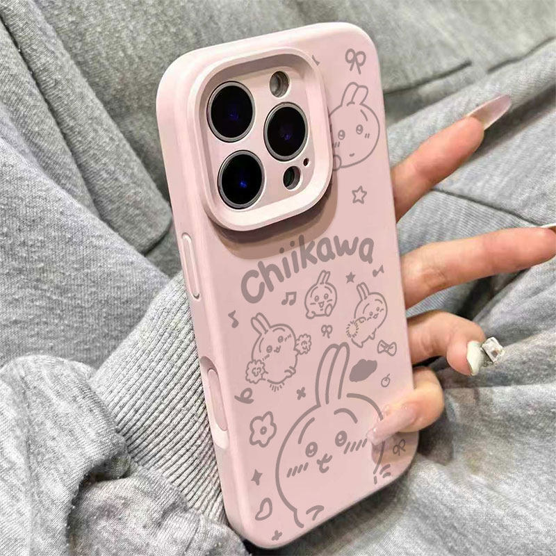 萌系乌萨奇花朵液态硅胶适用于iphone17promax苹果16手机壳15新款14pro超好看独特13情侣12全包防摔11不会撞图片