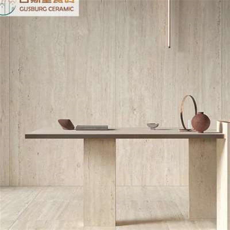 新款黄白真洞石瓷砖哑光通体大理石地板砖酒店民宿客厅墙砖卫生间