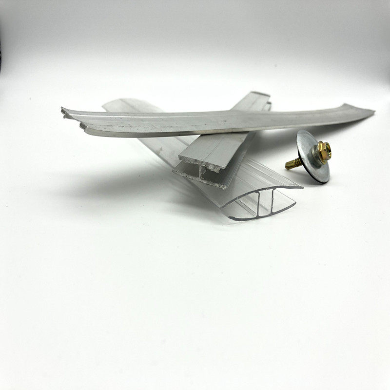 阳光板pc耐力板专用铝合金压条工字接H型链接件U型收口