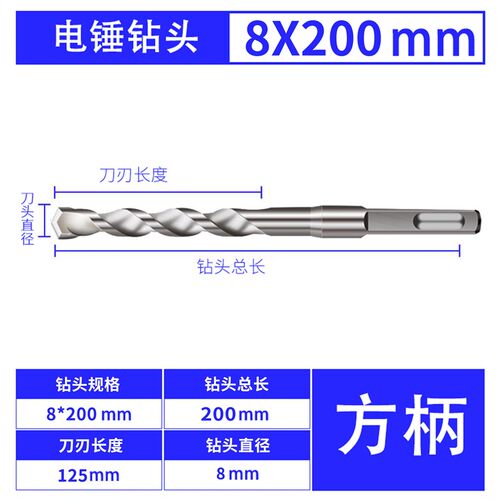 冲击圆柄方柄电锤钻头加长穿墙水泥墙打孔用混凝土打墙钻孔专用