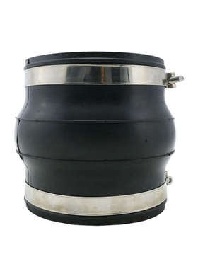 KKT不锈钢卡箍式橡胶接头耐高温耐酸碱可曲绕软连接伸缩器避震喉