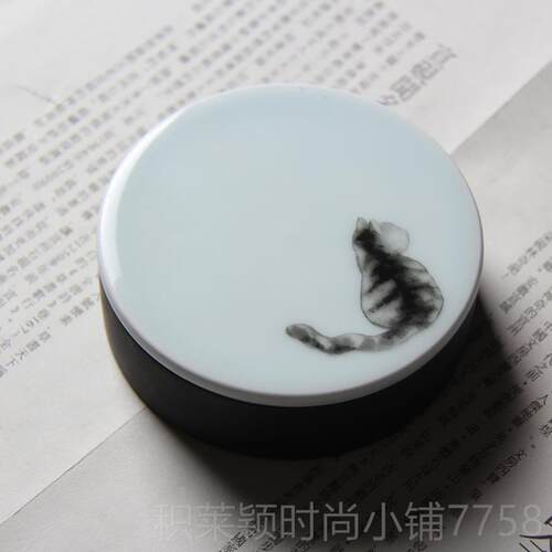 正品品书房萌虎墨海文房宝精品砚台四天然原石安徽意宣砚书法专用